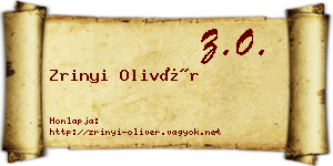 Zrinyi Olivér névjegykártya