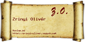 Zrinyi Olivér névjegykártya